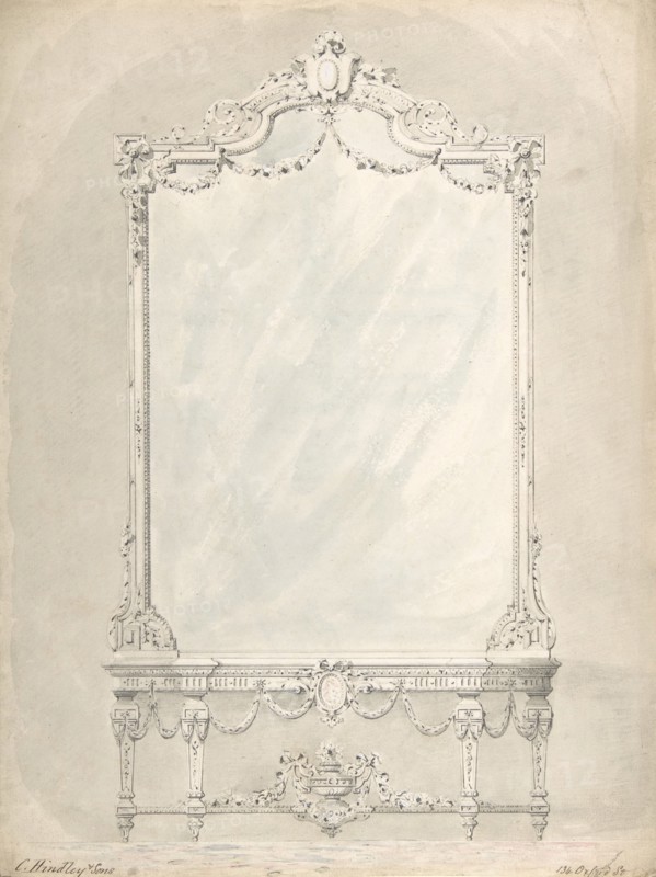 Design for a Side Table and Mirror, 1841-84.