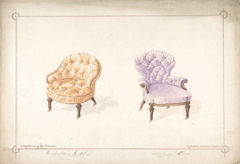 Designs for Two Chairs, 1841-84.