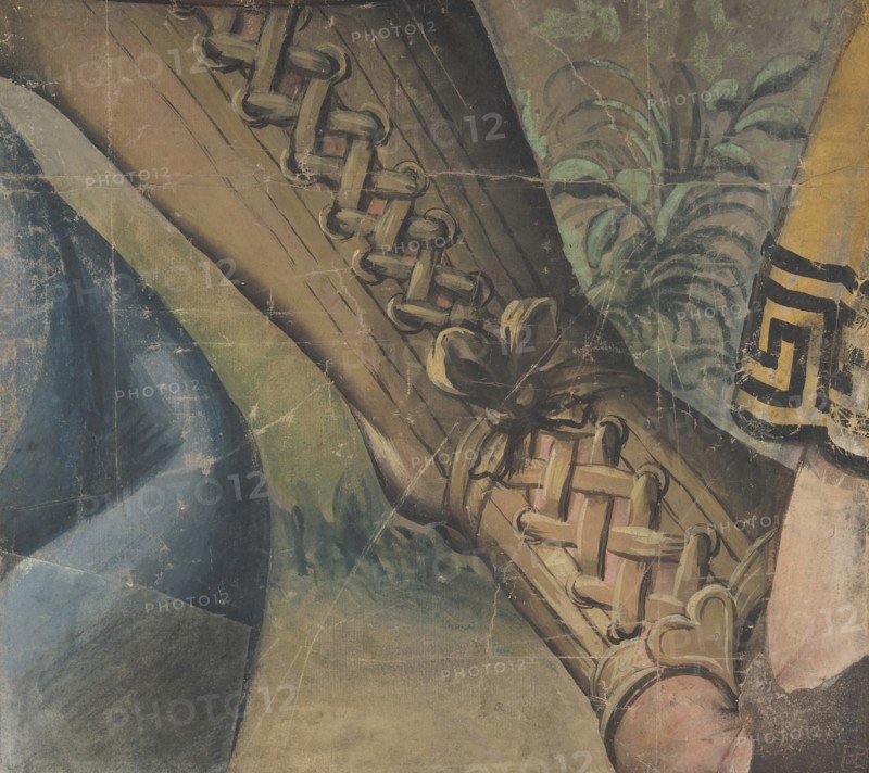 Fragment of a Tapestry Cartoon: Foot in a Buskin, Drapery, and a Plant, 1500-1550.