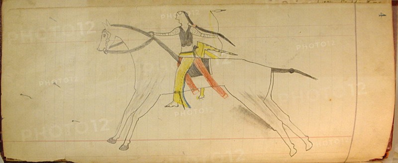 Maffet Ledger: Mounted Indian, ca. 1874-81.