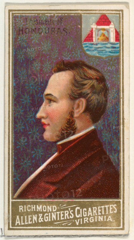 President of Honduras, from World's Sovereigns series (N34) for Allen & Ginter Cigarettes, 1889.