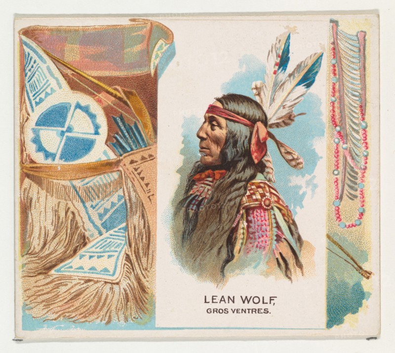 Lean Wolf, Gros Ventres, from the American Indian Chiefs series (N36) for Allen & Ginter Cigarettes, 1888.
