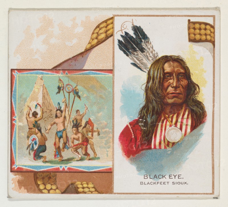 Black Eye, Blackfeet Sioux, from the American Indian Chiefs series (N36) for Allen & Ginter Cigarettes, 1888.