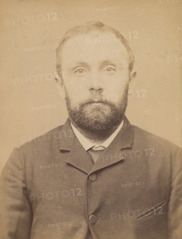 Chevalier. étienne. 36 ans, né à Gémosac (Charente-Inférieure). Forgeron. Anarchiste. 11/3/94., 1894.