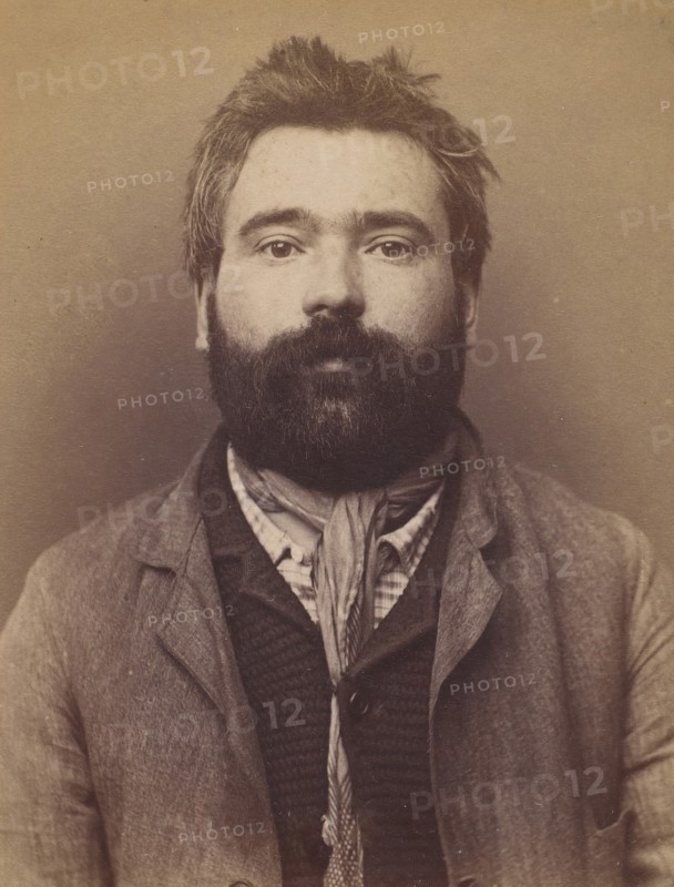 Job. Eugène, François. 31 ans, né à Paris Xle. Chaisier. Anarchiste. 6/3/94., 1894.