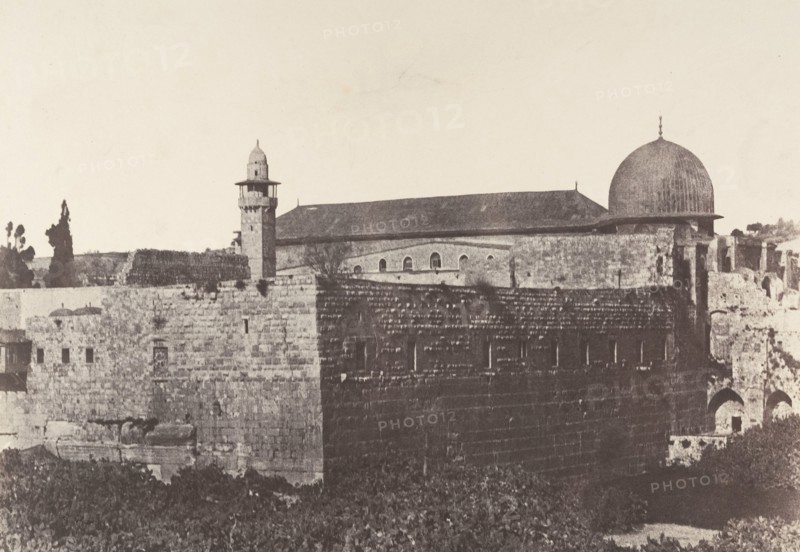 Jérusalem, Enceinte du Temple, Face sud de l'angle Sud-Est, 1854.