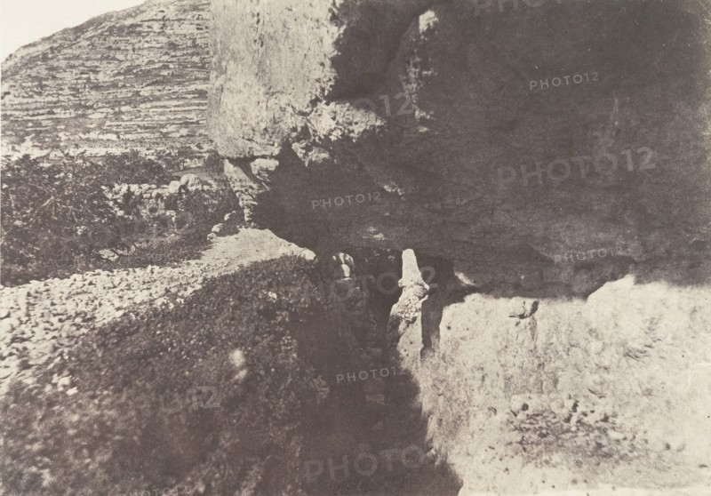 Jérusalem, Piscine de Siloe, Canal taillé dans le roc, 1854.