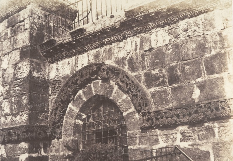 Jérusalem, Saint-Sépulcre, Détails de la façade, 1854.