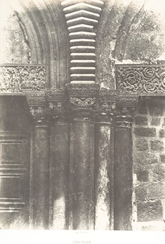 Jérusalem, Saint-Sépulcre, Détails de la porte, 1854.
