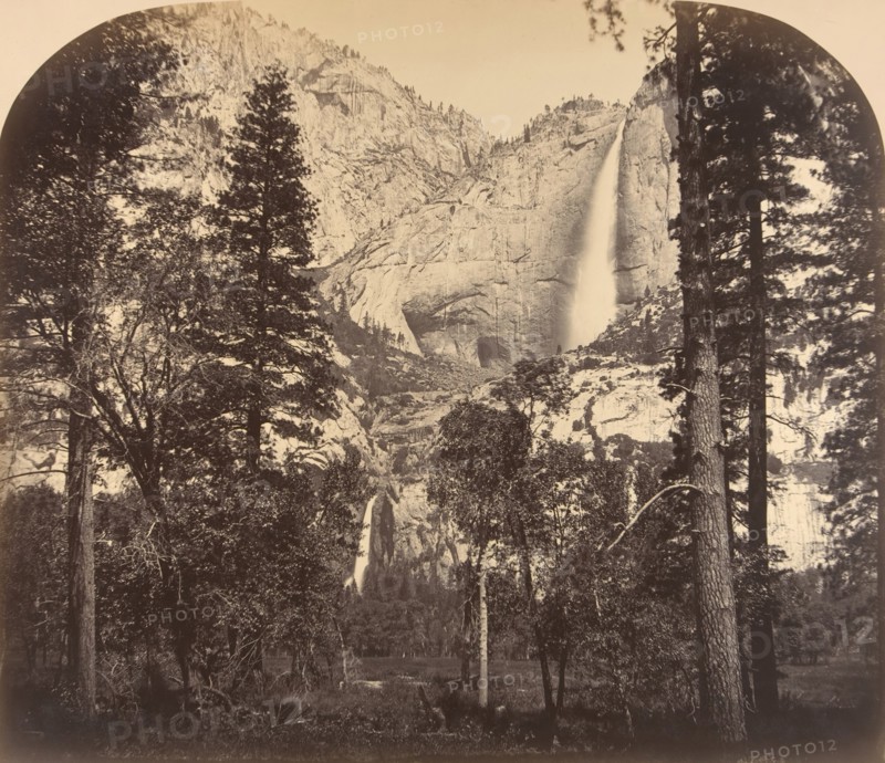 Yosemite Fall. Down the Valley. 2637 Ft., 1861.
