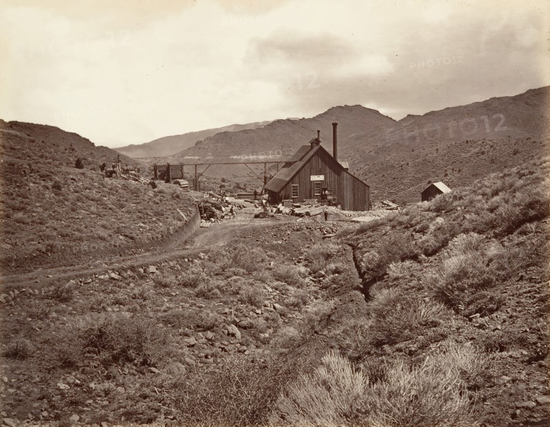Sutro Tunnel Shaft No. 3, 1875, printed ca. 1876.