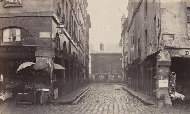 Rue du Contrat-Social, de la rue de la Tonnellerie, 1864-1865.
