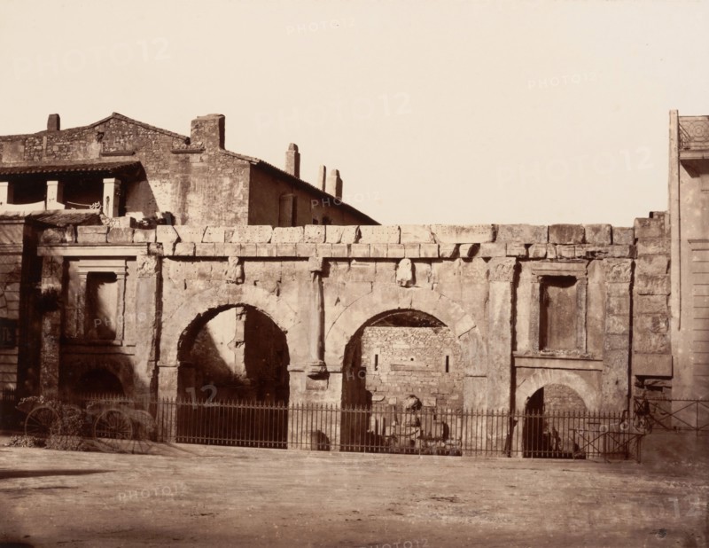 Nimes, Porte d'Auguste, ca. 1864.