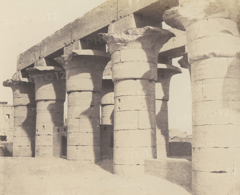 Louksor (Thèbes). Construction Centrale - Grande Colonnade, 1851-52, printed 1853-54.