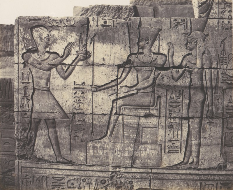Karnak (Thèbes), édifice en Ruines - Sculptures du la Paroi Intèrieure, en U, 1851-52, printed 1853-54.