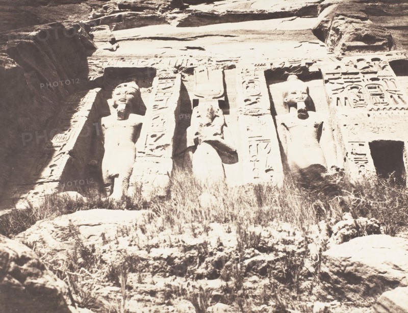 Abou-Sembil, Petit Spéos - Partie Gauche de la Façade, 1851-52, printed 1853-54.