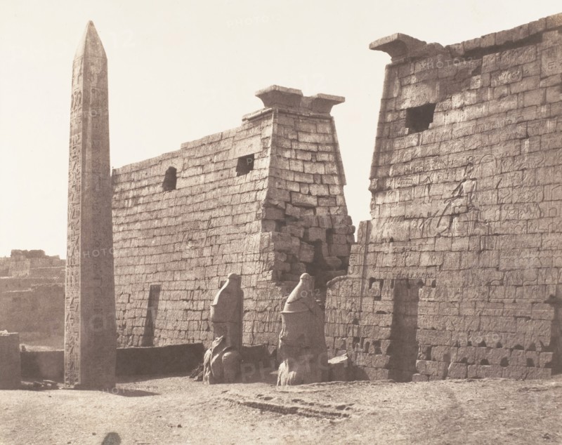 Louksor (Thèbes), Construction Antérieure - Pylône, Colosses et Obélisque, 1851-52, printed 1853-54.