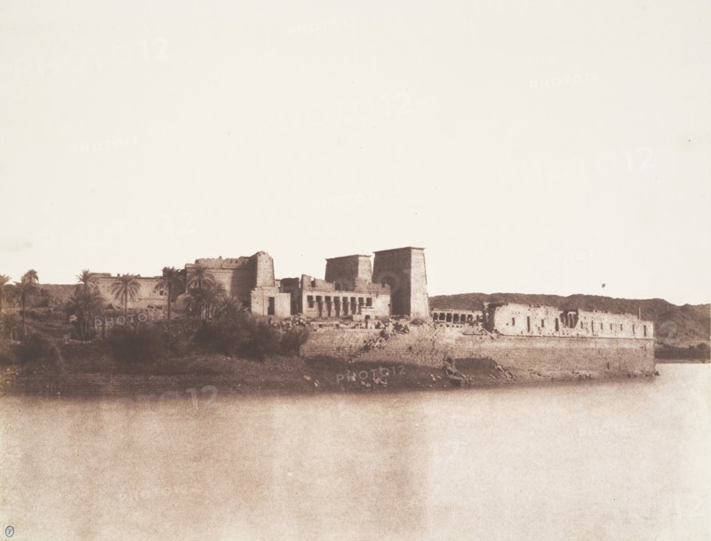 Ile de Fileh (Philæ), Vu Générale Prise du Nord-Ouest au Point A, 1851-52.