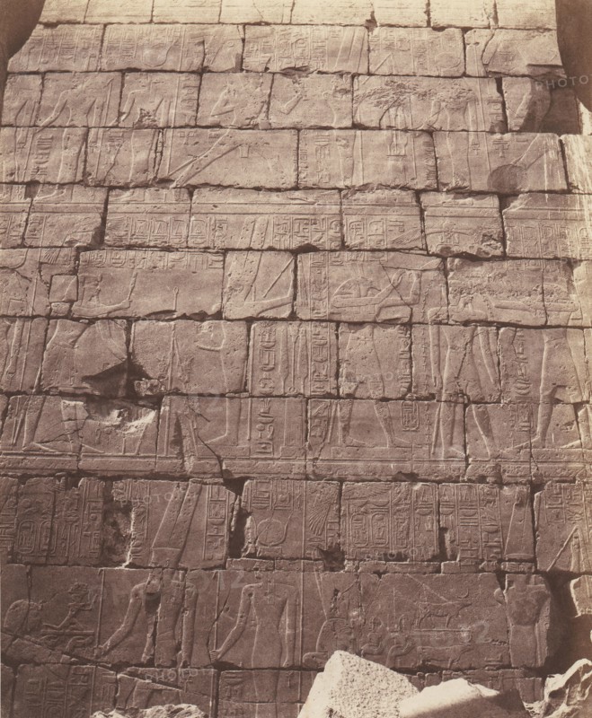 Karnak (Thèbes), Palais - Salle Hypostyle - Décoration de la Paroi Intérieure au Point L, 1851-52, printed 1853-54.