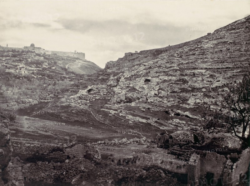 Mount Moriah, Jerusalem, from the Well of En Rogel, ca. 1857.