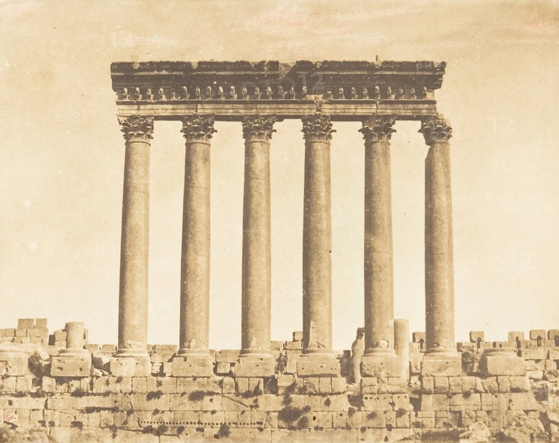 Colonnade du Temple du Soleil, à Baâlbek (Héliopolis), September 15, 1850.