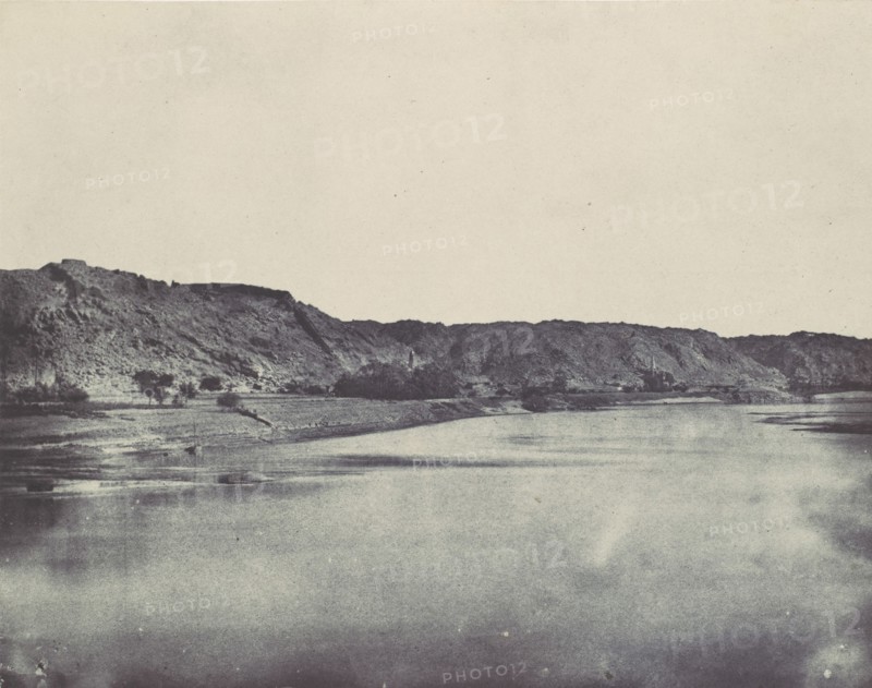 Nubie. Rive Orientale du Nil (Village de Bab). Vue prise au sud de Philoe, 1850.