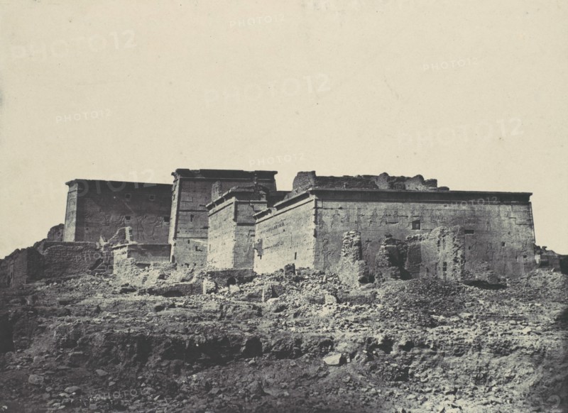 Nubie. Grand Temple d'Isis, A Philoe. Vue générale prise du nord, 1850.