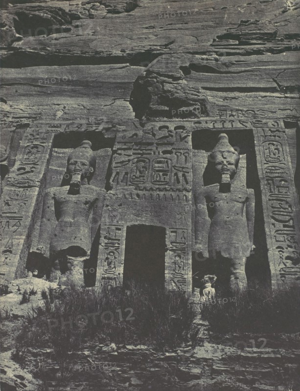Nubie. Ibsamboul. Entrée du Spéos d'Hathor, 1850.