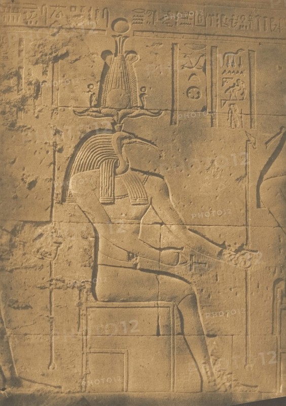 Thot Ibiocéphale (Dieu des Lettres) à Philae, April 1850.
