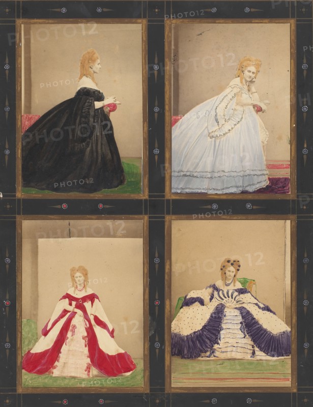 [Variations on the "Elvira" Dress], 1861-67.