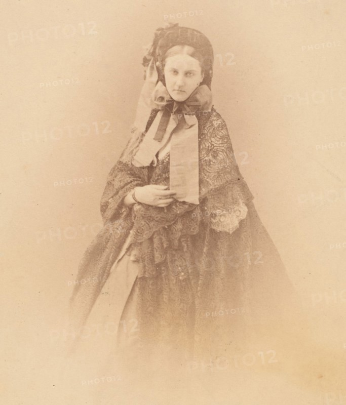 Le chapeau à bride, 1860s.