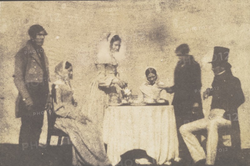 Group Taking Tea at Lacock Abbey, August 17, 1843.