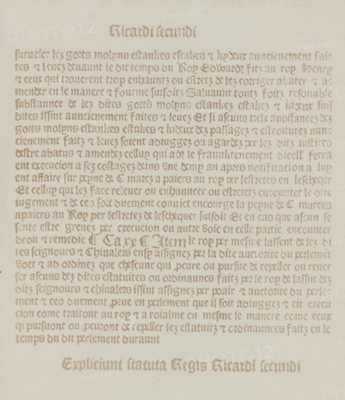 Facsimile of an Old Printed Page, before August 1839.