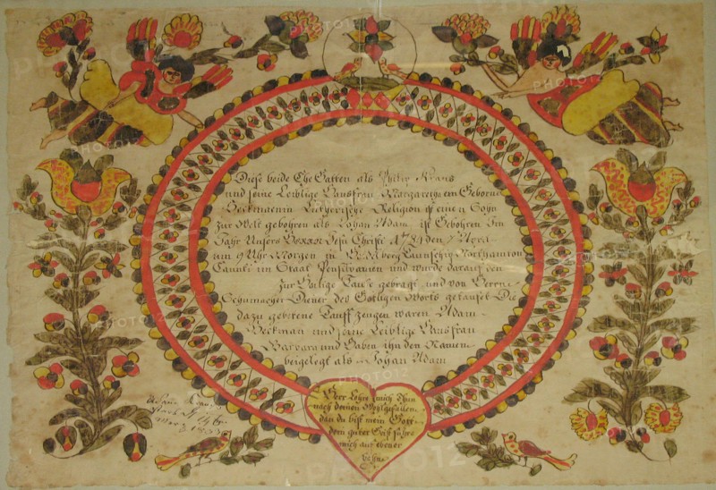 Birth and Baptismal Certificate, 1784.