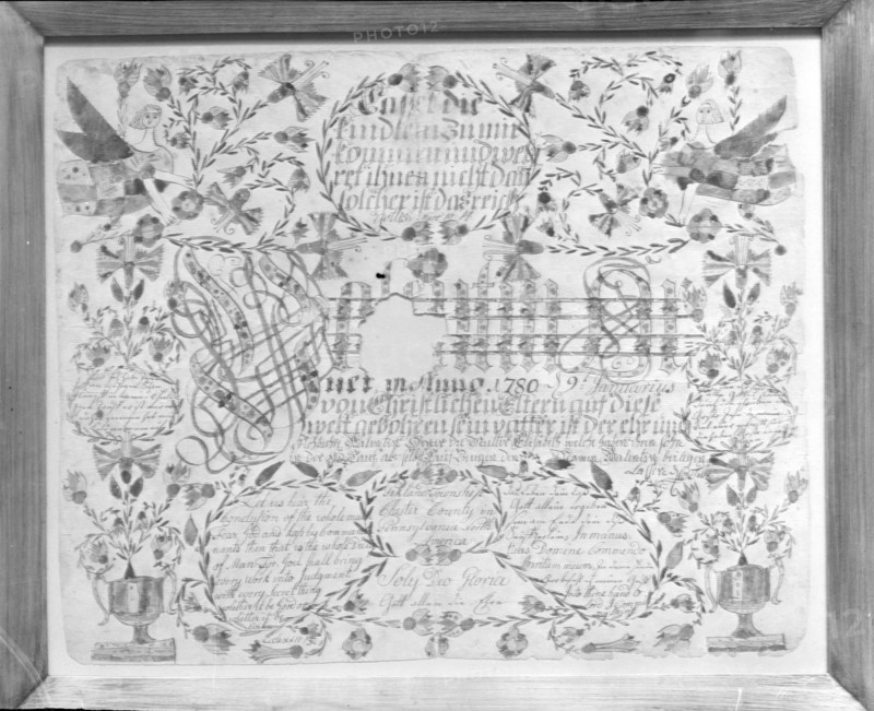 Birth and Baptismal Certificate, 1780.
