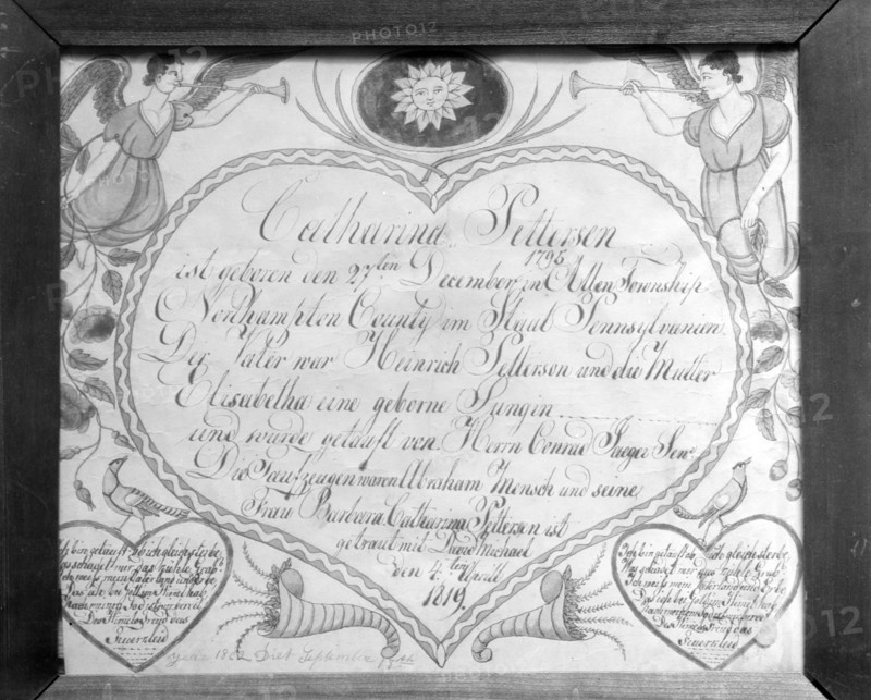 Birth, Baptismal, and Marriage Certificate, 1819.