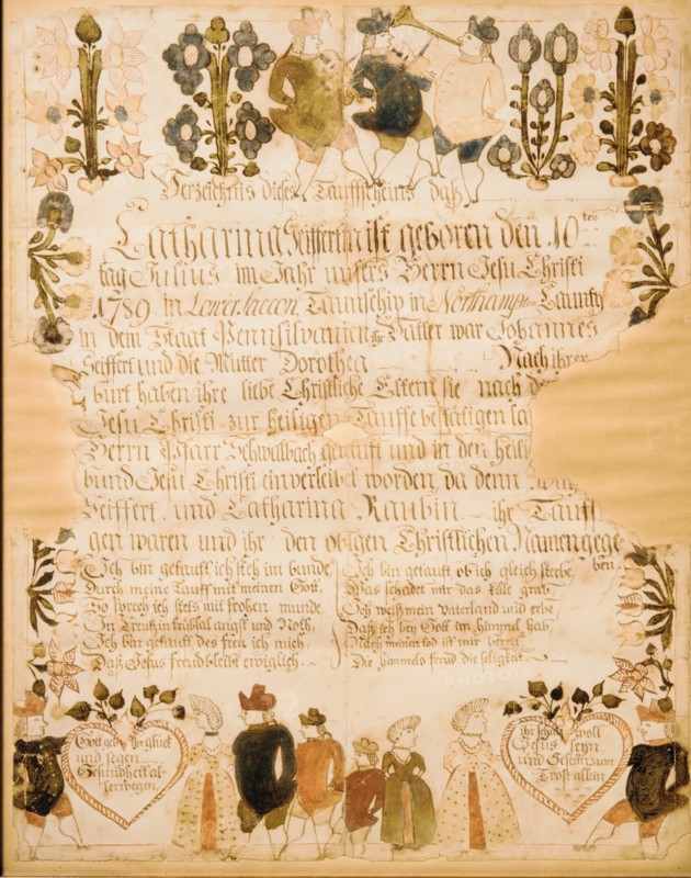 Birth and Baptismal Certificate, 1789.