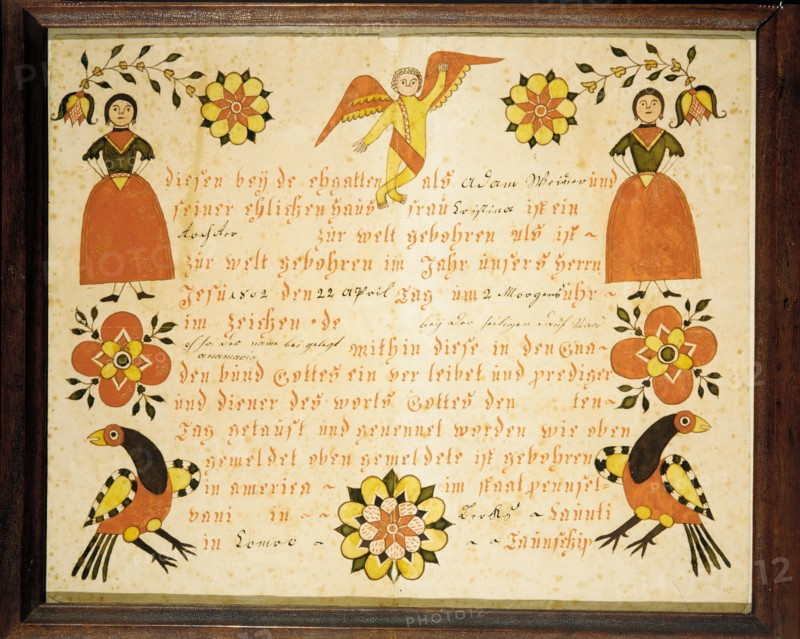 Birth and Baptismal Certificate, 1802.