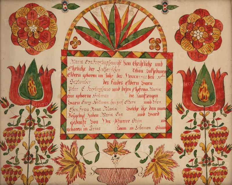 Birth and Baptismal Certificate, 1822.