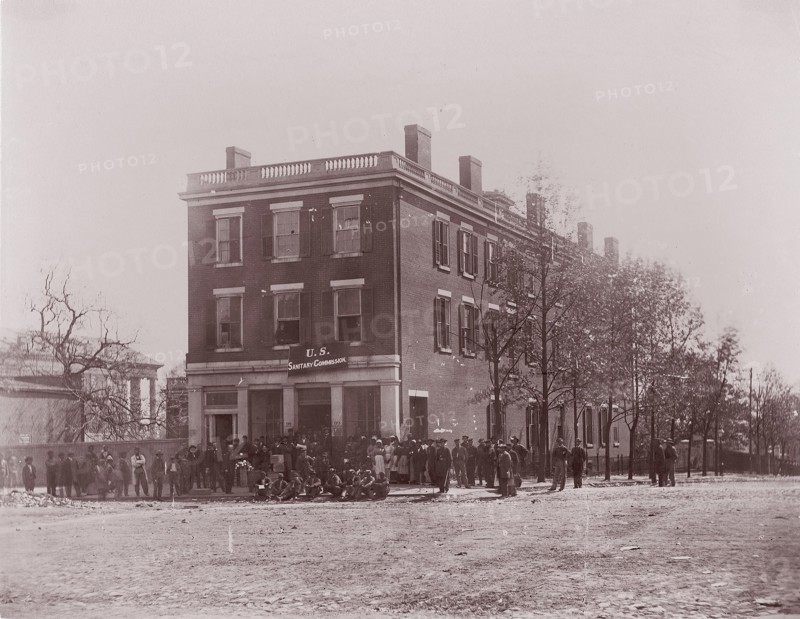 Sanitary Commission Headquarters, Richmond, Virginia, 1865. Formerly attributed to Mathew B. Brady.