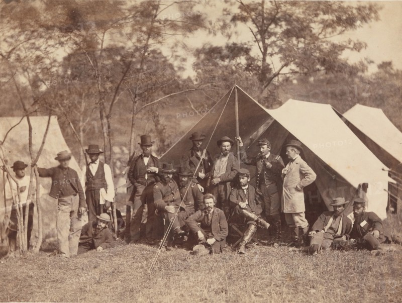 Group at Secret Service Department, Headquarters, Army of the Potomac, Antietam, October 1862, 1862.