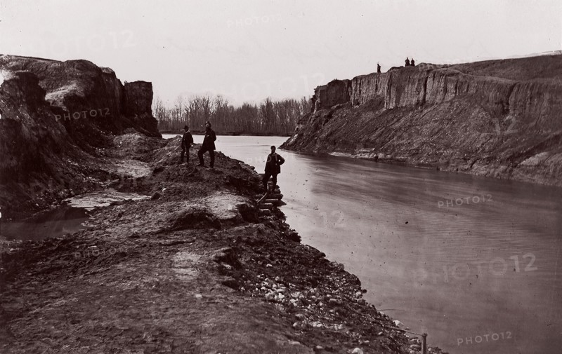 Dutch Gap Canal, 1865. Formerly attributed to Mathew B. Brady.