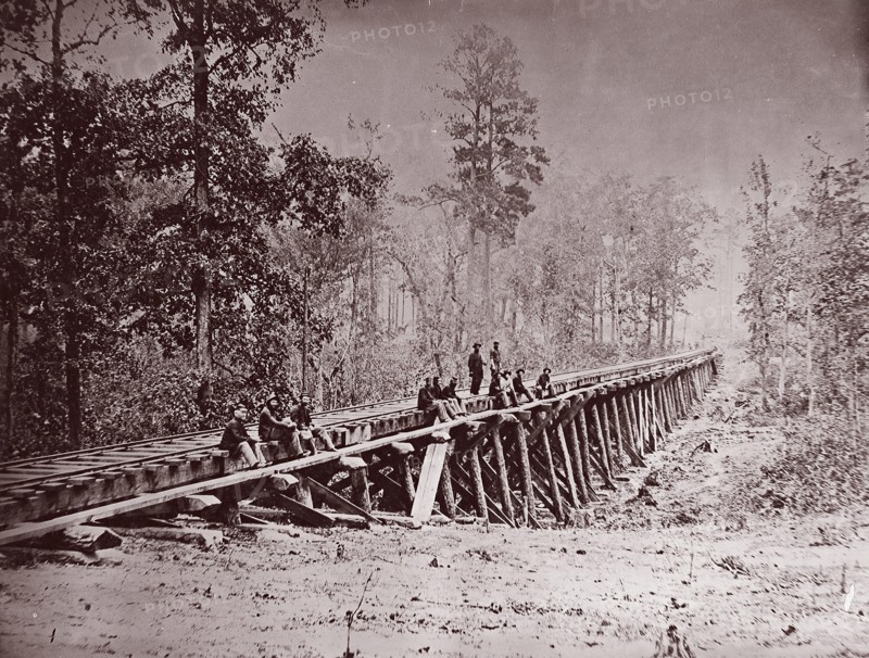 Bridge. U.S. Military Railroad at City Point, 1861-65. Formerly attributed to Mathew B. Brady.
