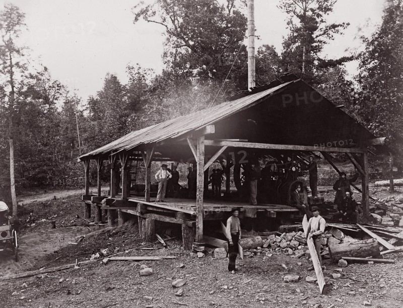Government Saw Mill (Chattanooga), 1861-65. Formerly attributed to Mathew B. Brady.