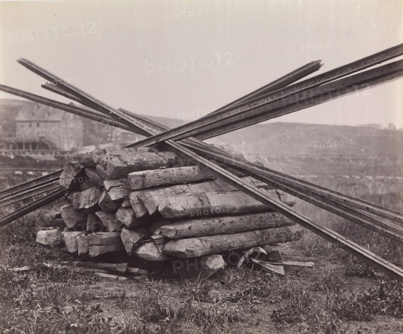 Confederate Method of Destroying Rail Roads at McCloud Mill, Virginia, 1863. Formerly attributed to Mathew B. Brady.