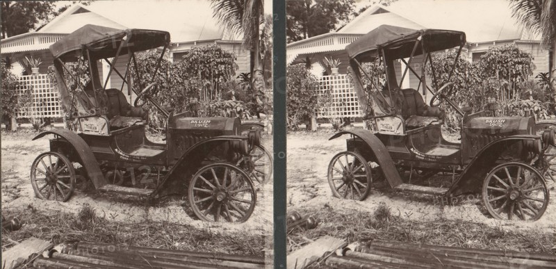 Pair of Stereograph Views of Early Automobiles, 1902-3.