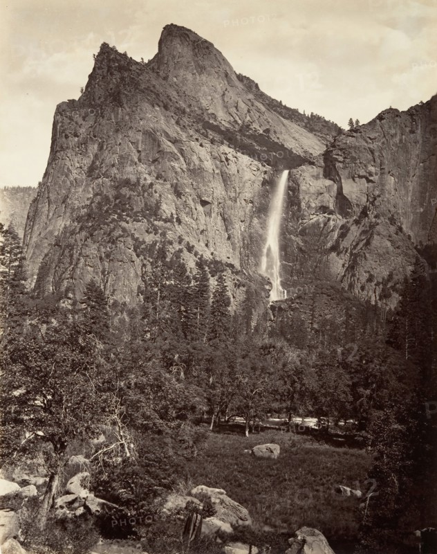 Bridal Veil Fall, 940 feet, Yosemite, ca. 1872, printed ca. 1876.