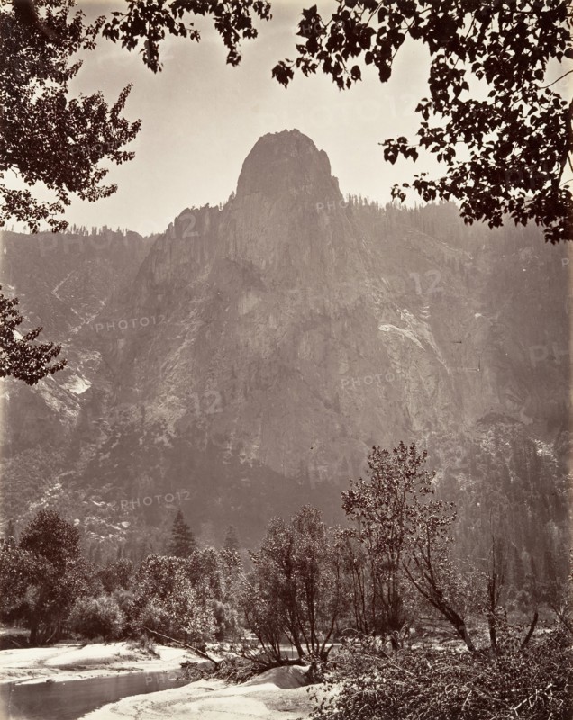 Sentinel Rock, Yosemite, ca. 1872, printed ca. 1876.