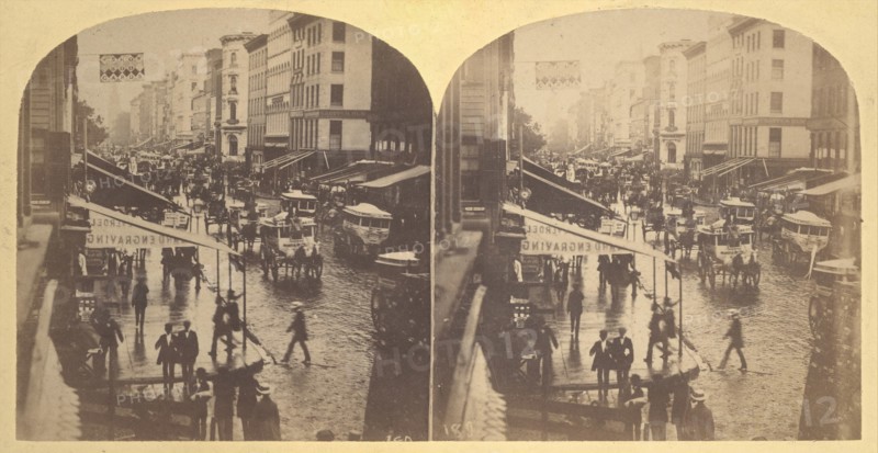 Broadway on a Rainy Day, 1859.