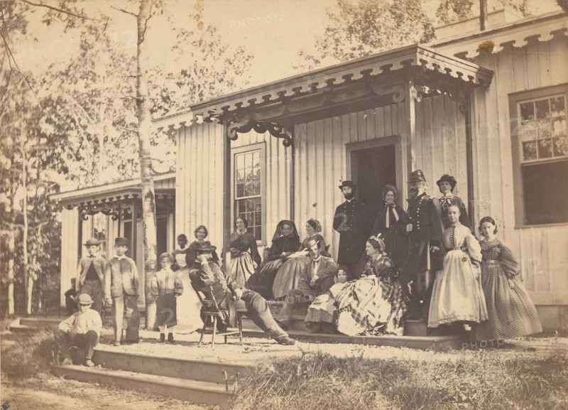 Group on Porch, 1860s.